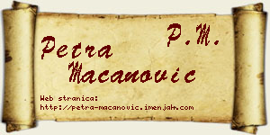 Petra Macanović vizit kartica
